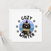 Gemütlicher Winter, Niedliche Eule Karte (Vorderseite/Rückseite Beispiel)