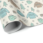 Gemütlicher Winter Süßer Pullover & Heiße Schokola Geschenkpapier (Rolleneckpunkt)