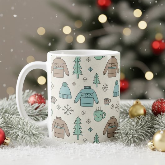 Gemütlicher Winter Süßer Pullover & Heiße Schokola Kaffeetasse