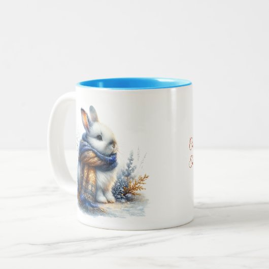 Gemütlicher Winter wünscht sich ein sonniges Speci Zweifarbige Tasse (Vorderseite Links)