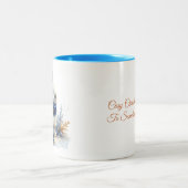 Gemütlicher Winter wünscht sich ein sonniges Speci Zweifarbige Tasse (Mittel)