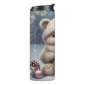 Gemütlicher Winterbär Thermosbecher (Nach links gedreht)
