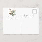 Gemütlicher Winterfeuerplatz Ankündigungspostkarte (Rückseite)