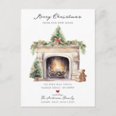 Gemütlicher Winterfeuerplatz Ankündigungspostkarte (Vorderseite)