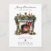 Gemütlicher Winterfeuerplatz Ankündigungspostkarte (Vorderseite)