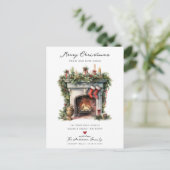 Gemütlicher Winterfeuerplatz Ankündigungspostkarte (Stehend Vorderseite)