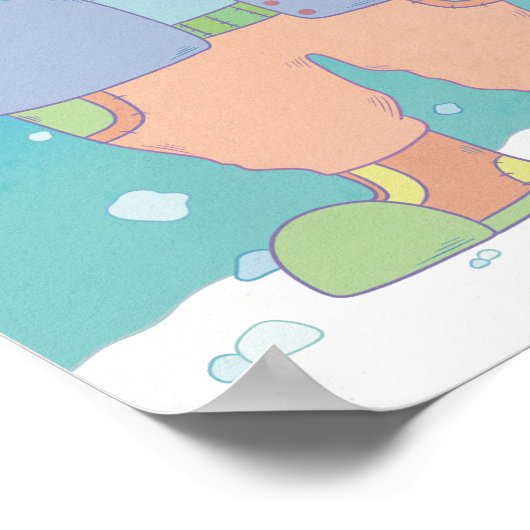 Gemütlicher Winterfrosch Poster (Ecke)