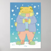 Gemütlicher Winterfrosch Poster (Vorne)