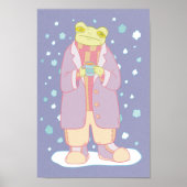 Gemütlicher Winterfrosch Poster (Vorne)