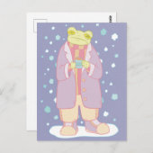 Gemütlicher Winterfrosch Postkarte (Vorne/Hinten)