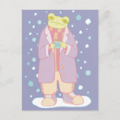Gemütlicher Winterfrosch Postkarte (Vorderseite)