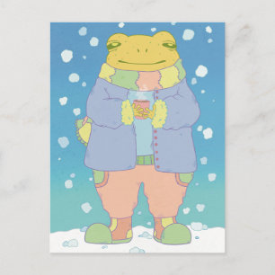 Gemütlicher Winterfrosch Postkarte