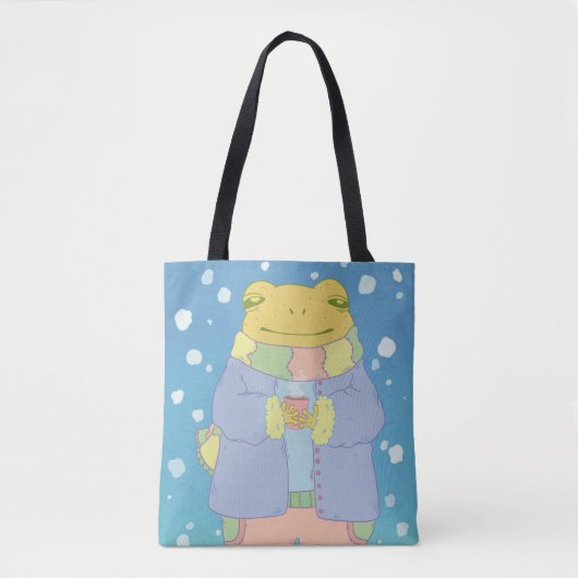Gemütlicher Winterfrosch Tasche (Vorderseite)