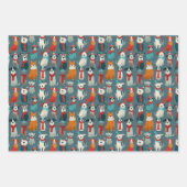 Gemütlicher Winterhund Weihnachten Geschenkpapier Set (Vorderseite 2)