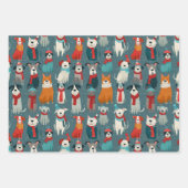 Gemütlicher Winterhund Weihnachten Geschenkpapier Set (Vorderseite)