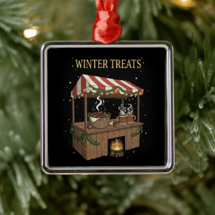 Gemütlicher Wintermarktstand für Weihnachtsleckere Ornament Aus Metall