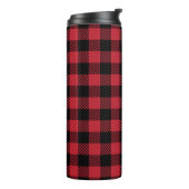 Gemütlicher Winterroter Büffel-Karo Thermosbecher (Nach links gedreht)