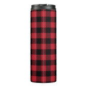 Gemütlicher Winterroter Büffel-Karo Thermosbecher (Rückseite)