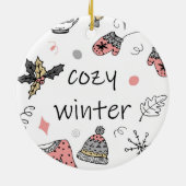 Gemütlicher Winterurlaub Keramik Ornament (Hinten)