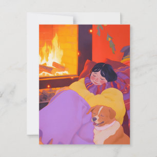 Gemütlicher Wintervormittag Postkarte