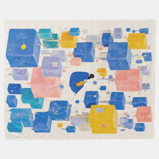 Gemütlicher, wunderlicher Träumer schwebender Wass Fleecedecke (Vorderseite (Horizontal))