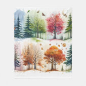 Gemütliches 4-Seasons-Digitales Aquarell Fleecedecke (Vorderseite)