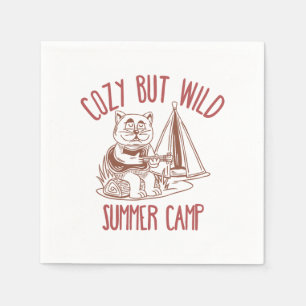 Gemütliches aber wildes Sommerlager - Vintage Katz Serviette