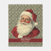 Gemütliches altes Santa Claus Holiday Throw Blanke Fleecedecke (Vorderseite)
