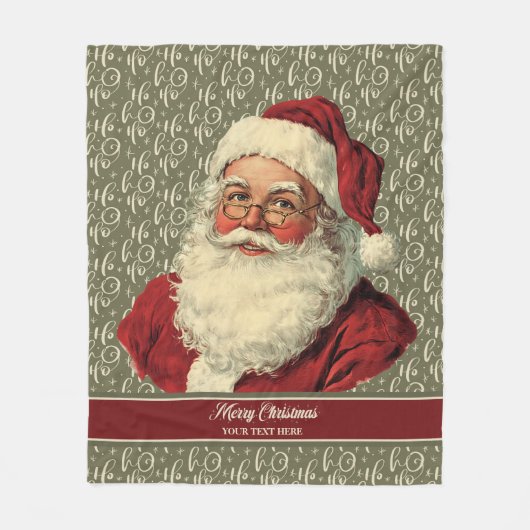 Gemütliches altes Santa Claus Holiday Throw Blanke Fleecedecke (Vorderseite)