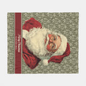 Gemütliches altes Santa Claus Holiday Throw Blanke Fleecedecke (Vorderseite (Horizontal))