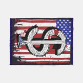Gemütliches amerikanisches Flaggenblau - weiche Se Fleecedecke (Vorderseite (Horizontal))