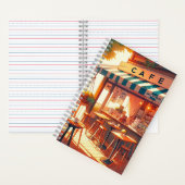 Gemütliches Anime Cafe Art 90s Vibe Emotional City Notizblock (Innen)
