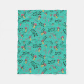 Gemütliches Aqua Green Mushrooms und botanisches M Fleecedecke (Vorderseite)