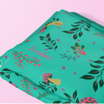 Gemütliches Aqua Green Mushrooms und botanisches M