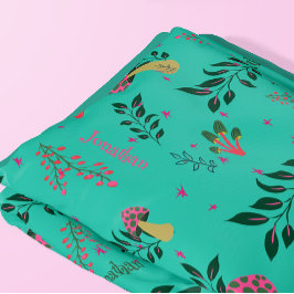 Gemütliches Aqua Green Mushrooms und botanisches M Fleecedecke