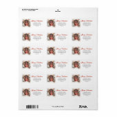 Gemütliches Aquarell Weihnachtsrot Tür Schneestadt Adressaufkleber (Vorne)