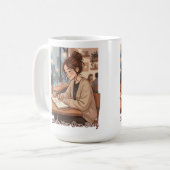 Gemütliches Ästhetik Schreibe Dein Eigenes Geschic Kaffeetasse (Vorderseite Links)
