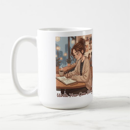 Gemütliches Ästhetik Schreibe Dein Eigenes Geschic Kaffeetasse (Links)