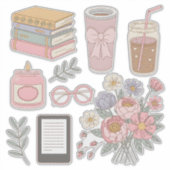 Gemütliches Ästhetik-Sticker-Pack Digitaler Planer Aufkleber (Vorderseite)