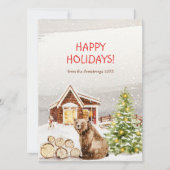 Gemütliches Bauernhaus Weihnachtstiere Feiertagskarte (Vorderseite)