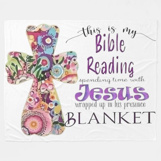 Gemütliches Bibellesen Fleecedecke (Vorderseite (Horizontal))
