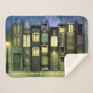 Gemütliches Blanket für Buchliebhaber Sherpadecke