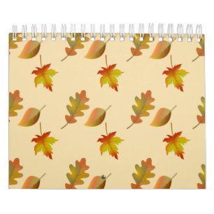 Gemütliches Blätter aus Herbstapel Blätter aus Eic Kalender