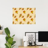 Gemütliches Blätter aus Herbstapel Blätter aus Eic Poster (Heimbüro)