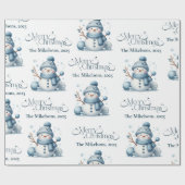 Gemütliches Blau Rustikale Weihnachten Geschenkpapier (Flach)