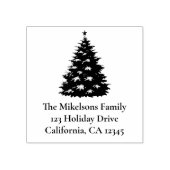 Gemütliches Blau Rustikale Weihnachten Gummistempel (Prägung)