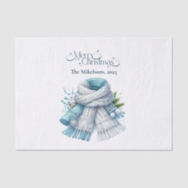 Gemütliches Blau Rustikale Weihnachten Seidenpapier