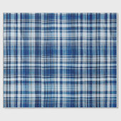 Gemütliches Blau-Weiß-Kariertes Flanell-Muster Geschenkpapier (Flach)