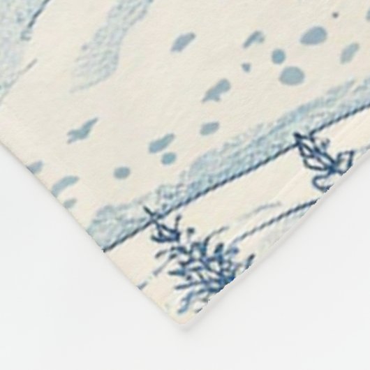 Gemütliches blaues Weihnachtswinterdesign Fleecedecke (Ecke)