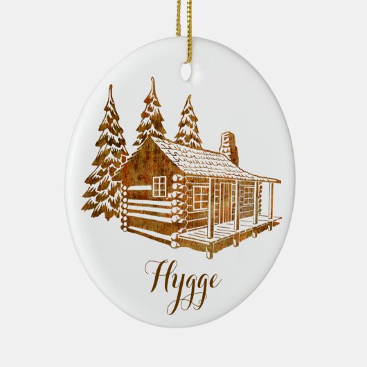 Gemütliches Blockhaus - überziehen oder Ihre eigen Keramik Ornament (Rechts)